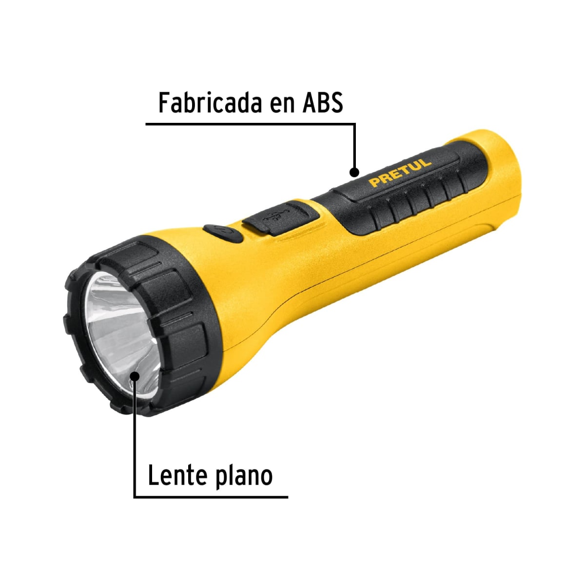Linterna plástica recargable de led, 120 lúmenes Pretul2