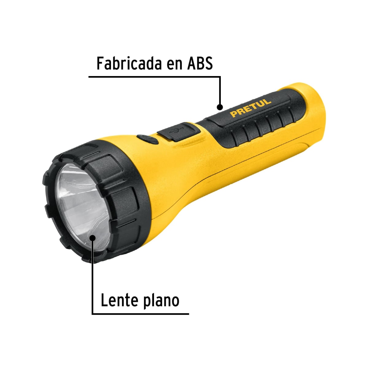 Linterna plástica recargable de led, 180 lúmenes Pretul4