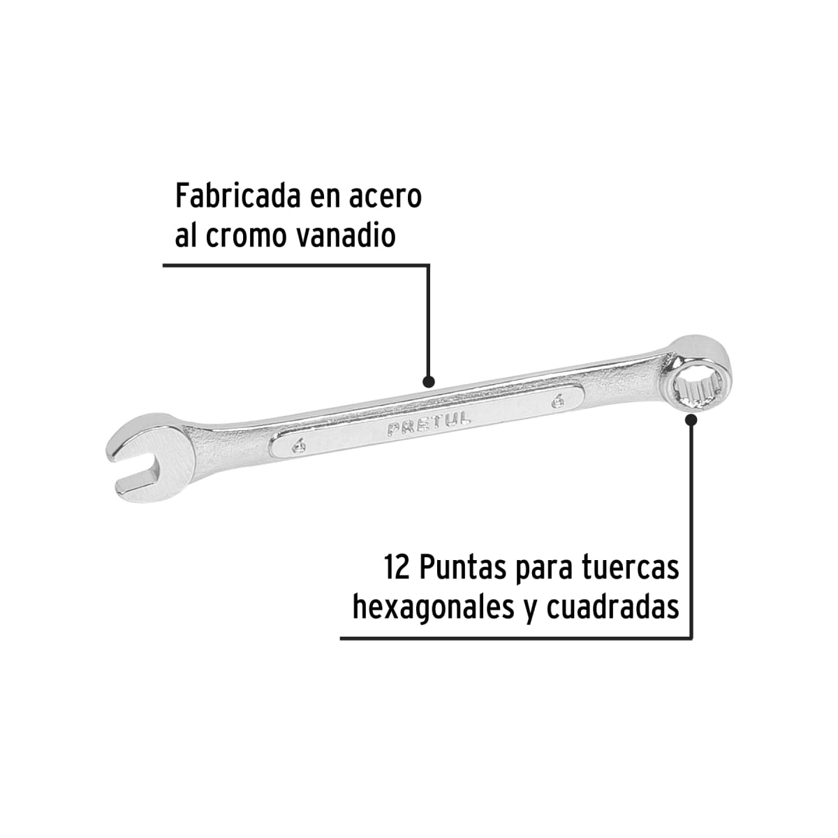 Llave mixta 6 mm x 100 mm de largo, Pretul2