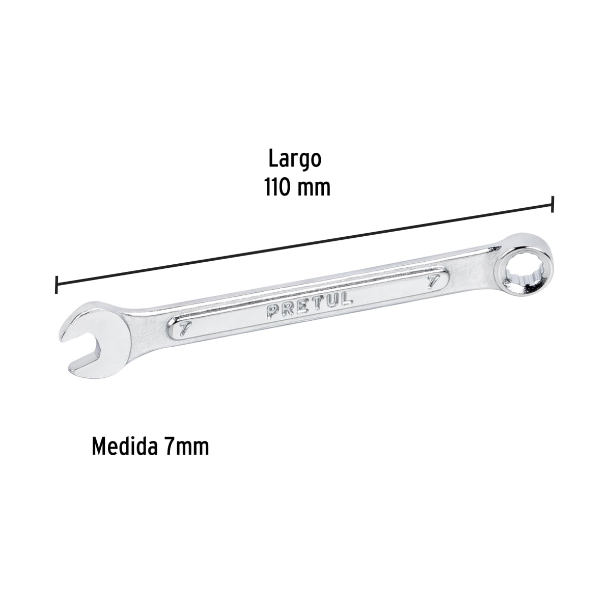 Llave mixta 7 mm x 110 mm de largo, Pretul3