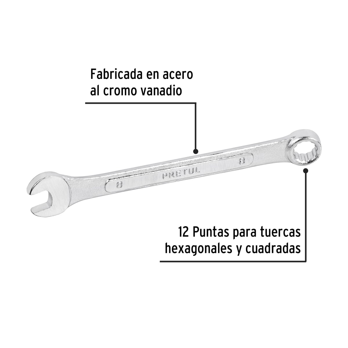 Llave mixta extra larga 8mm Truper3