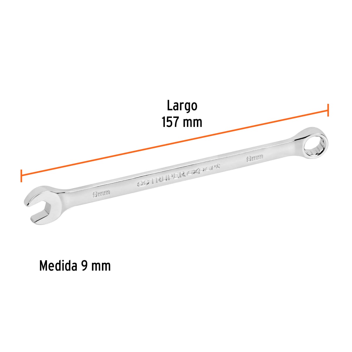 Llave mixta extralarga 9 mm x 157 mm de largo, Expert Truper3