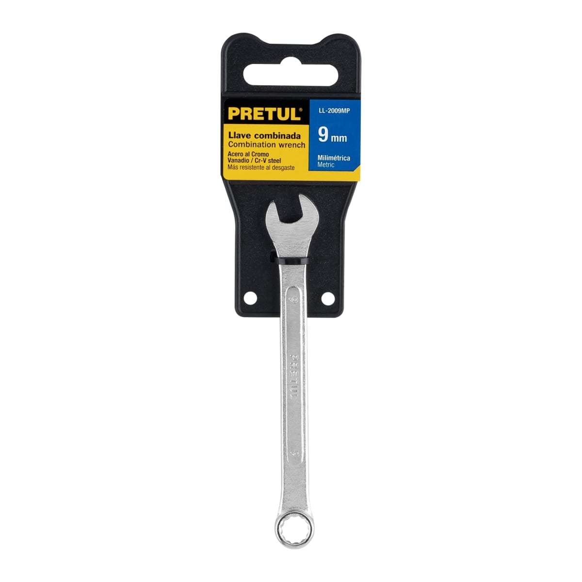 Llave mixta 9 mm x 130 mm de largo. pretul4