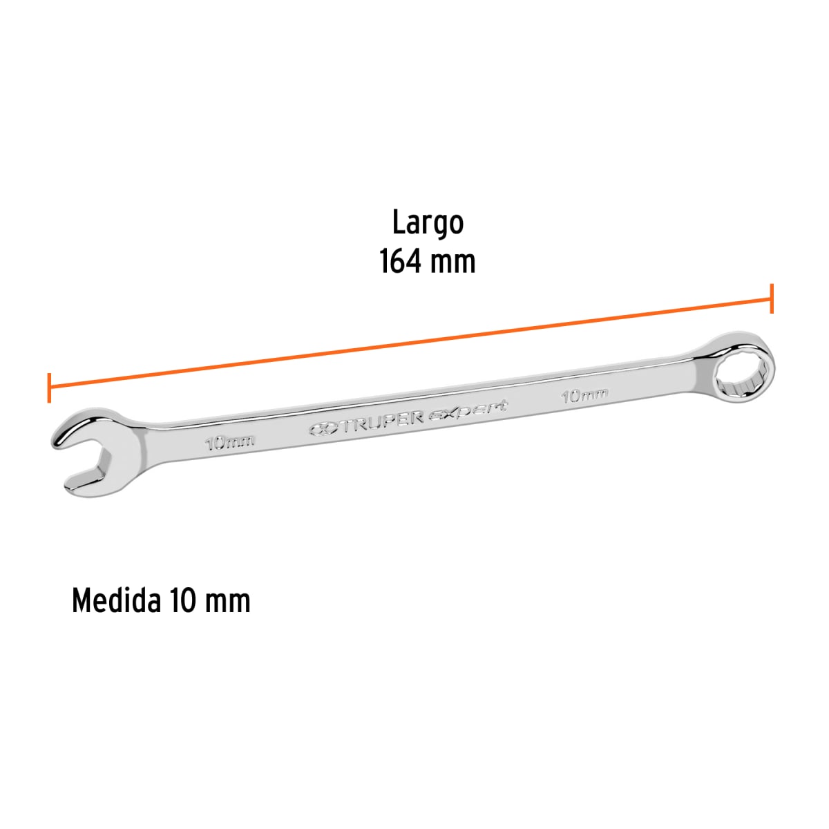 Llave mixta extralarga 10 mm x 164 mm de largo expert  Truper3