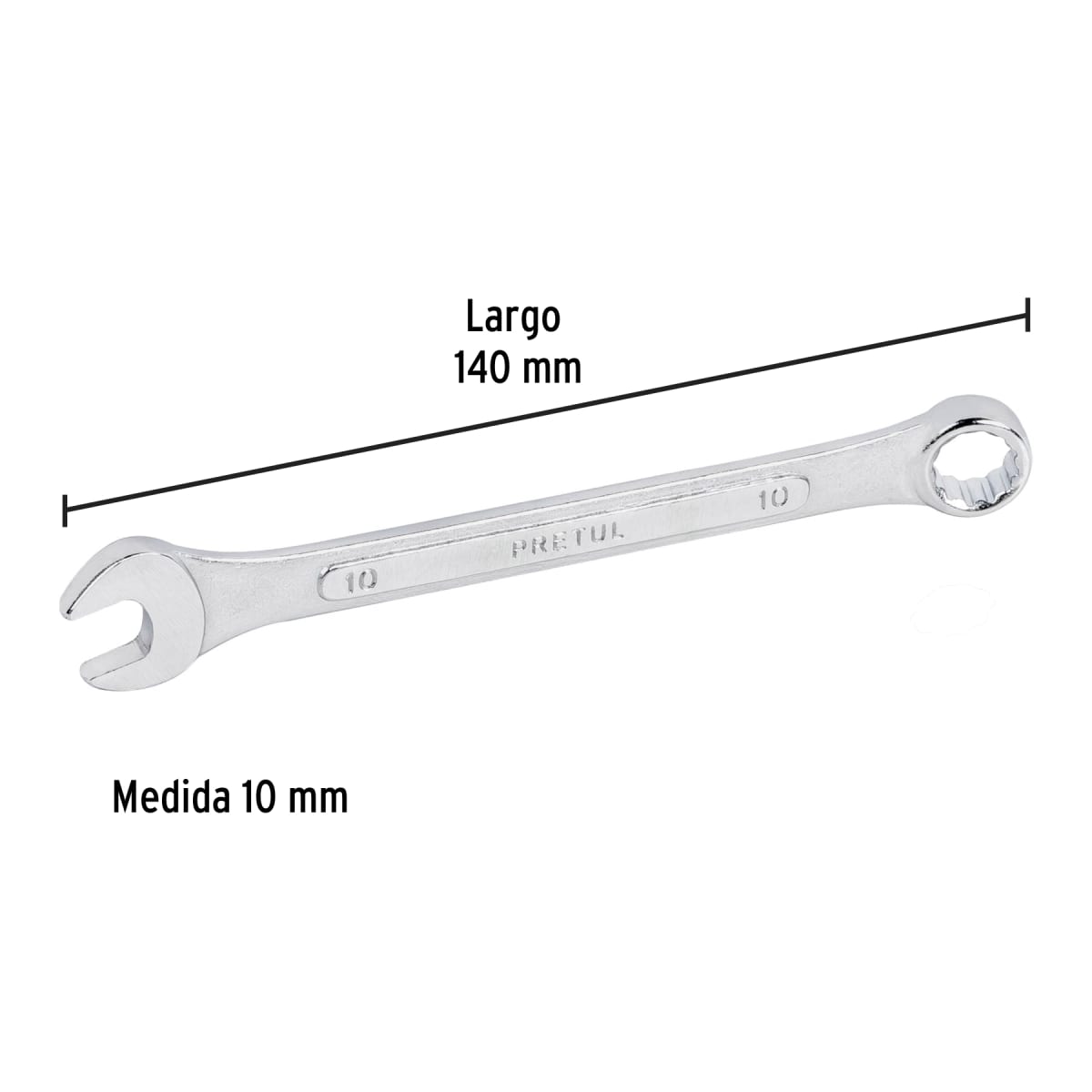 Llave mixta 10 mm x 140 mm de largo. pretul3