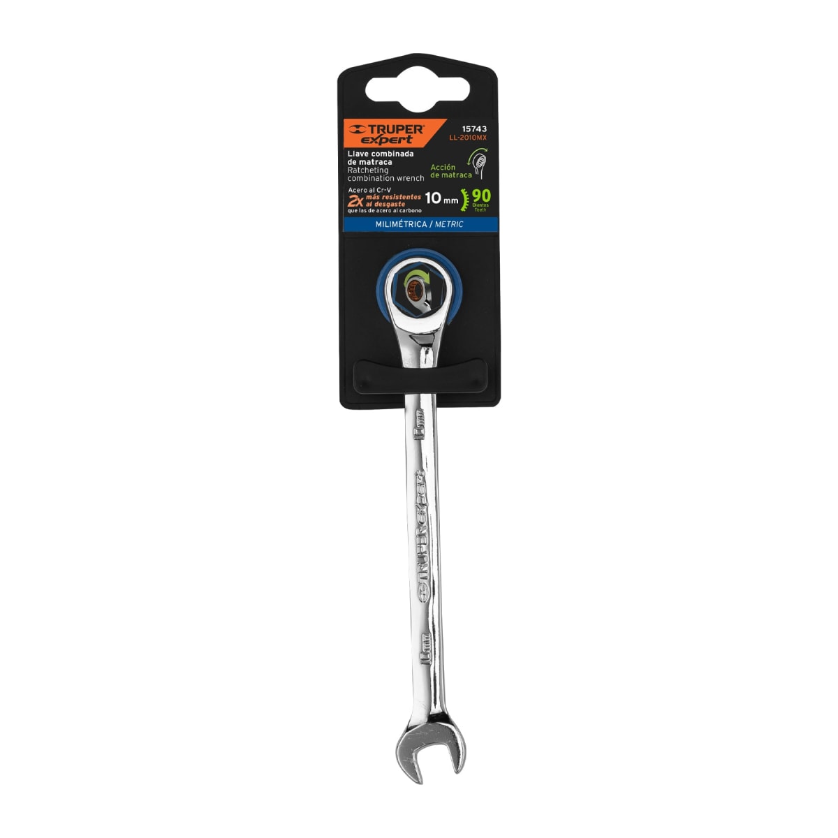 Llave mixta con ratchet 10 mm x 154 mm largo Truper expert1