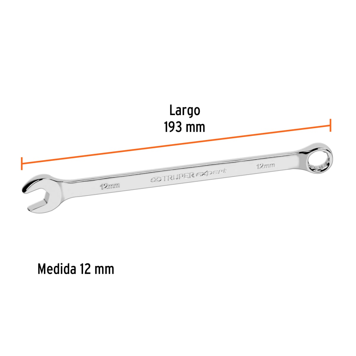 Llave mixta extralarga 12 mm x 193 mm de largo expert Truper3