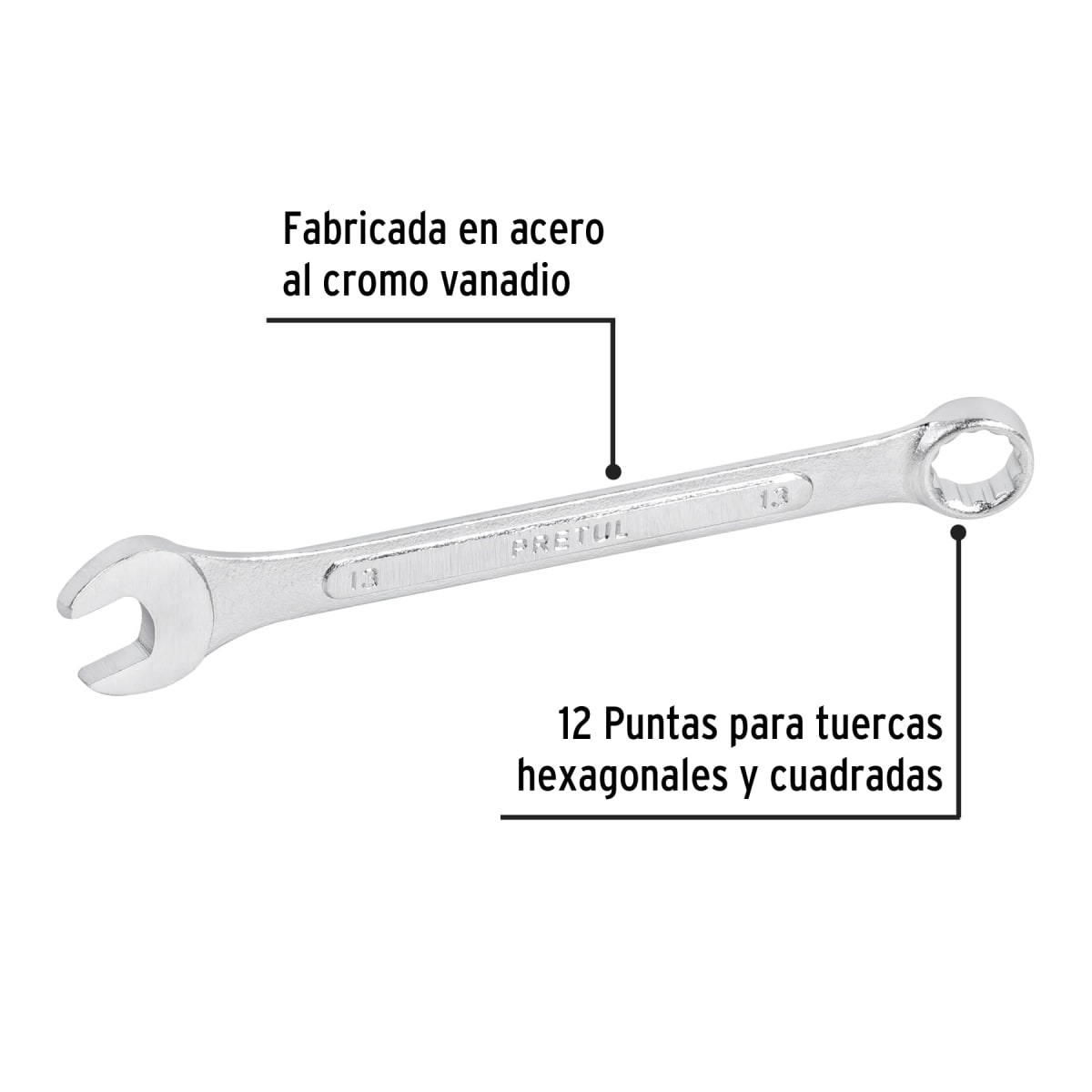 Llave mixta 13 mm x 170 mm de largo. pretul2