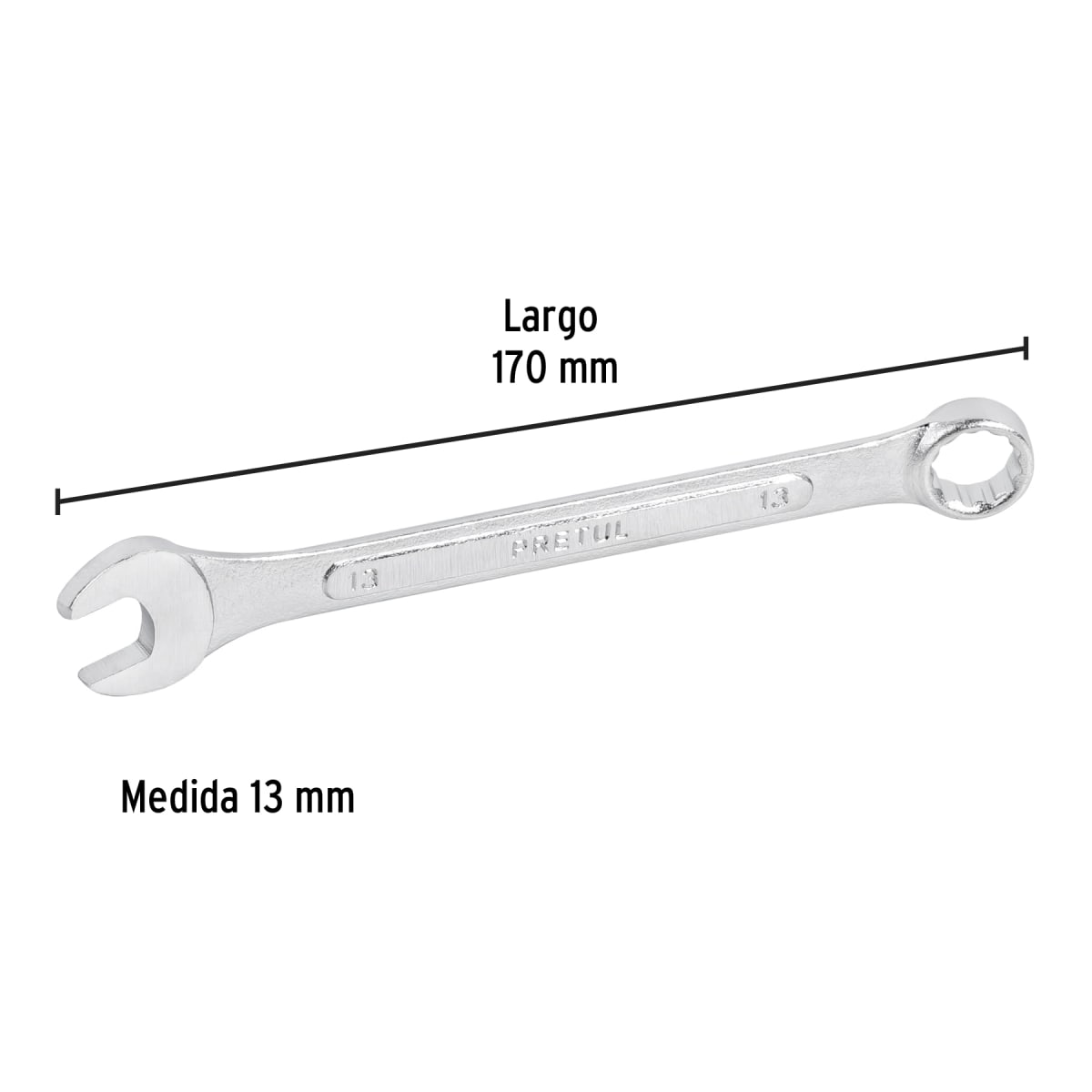 Llave mixta 13 mm x 170 mm de largo. pretul3