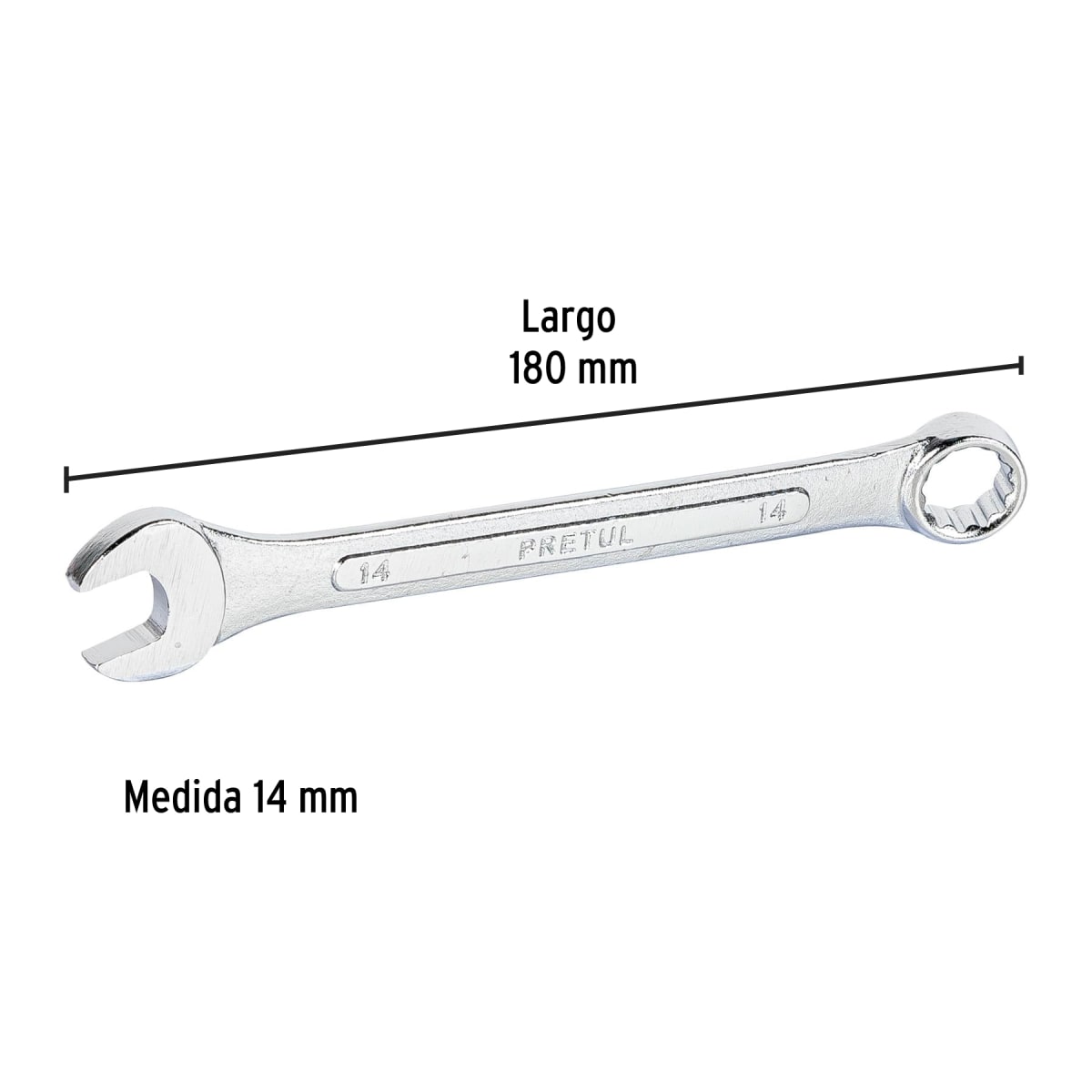 Llave mixta 14 mm x 180 mm de largo. pretul3