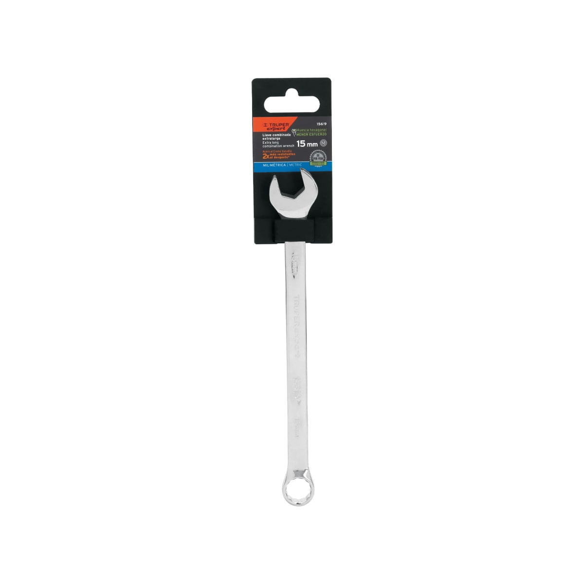 Llave mixta extralarga 15 mm x 230 mm de largo expert Truper4