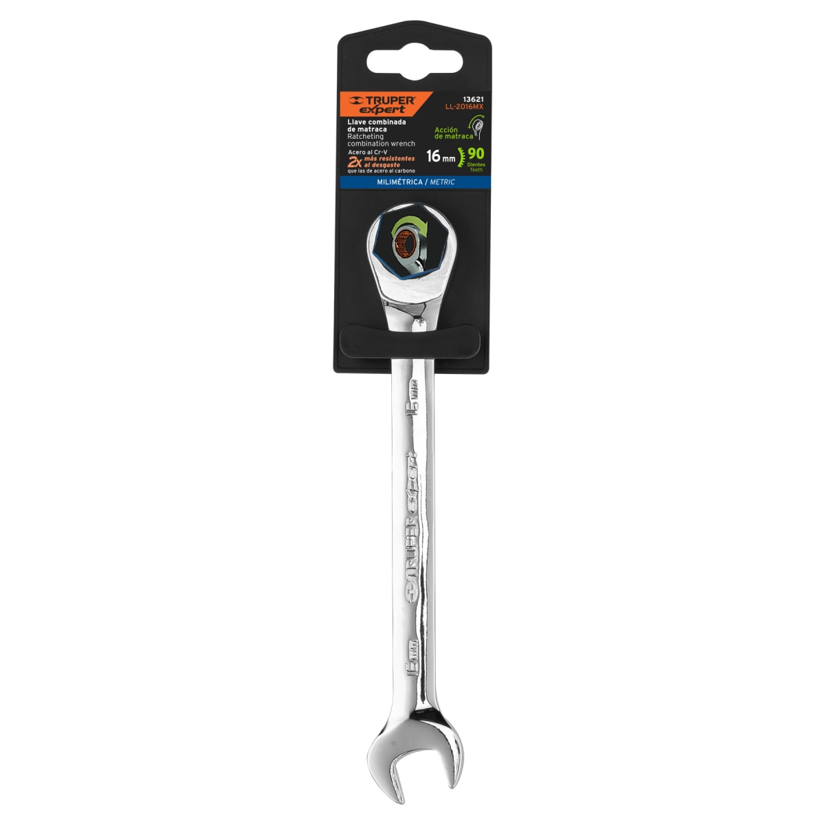 Llave mixta con ratchet 16 mm x 202 mm largo expert  Truper4