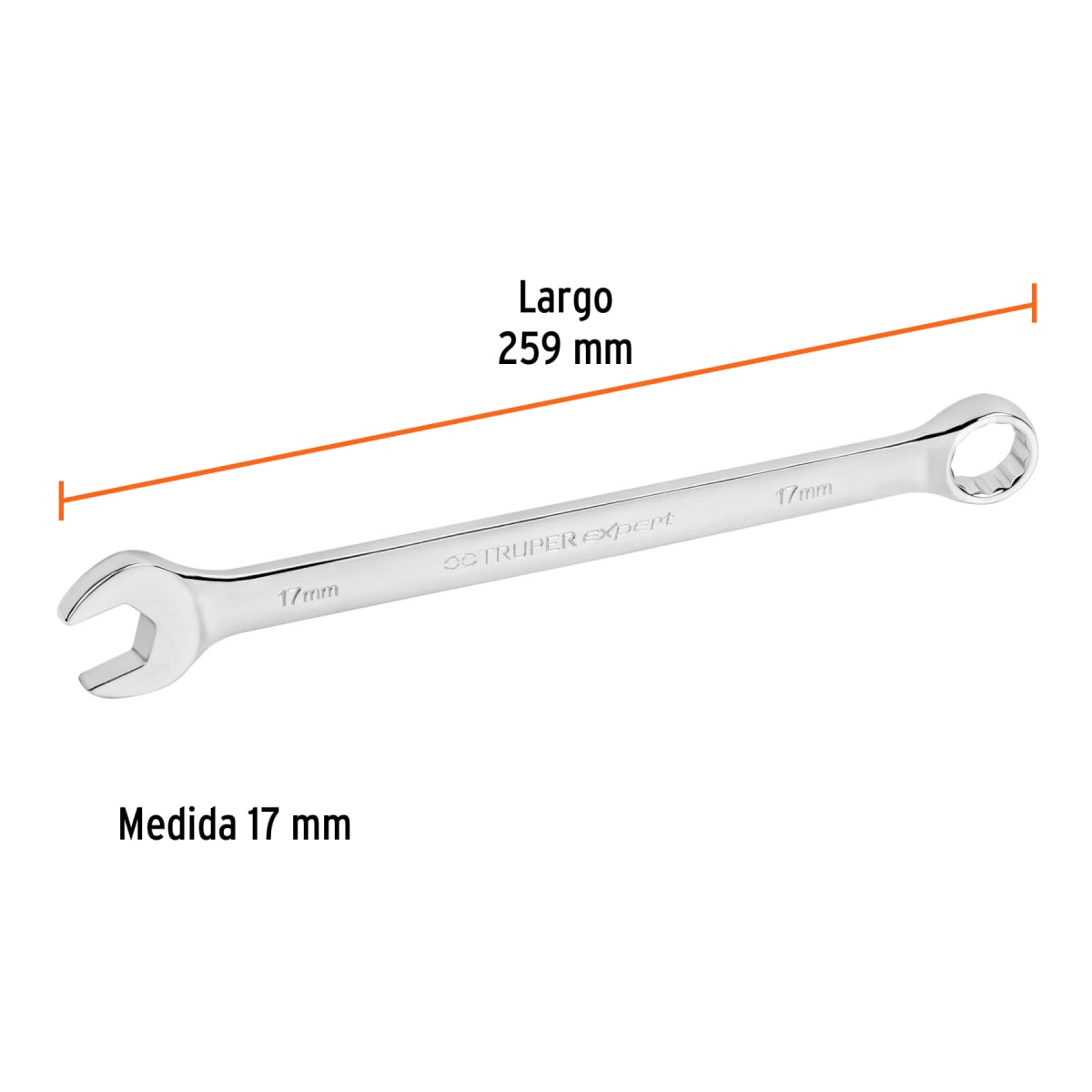 Llave mixta extralarga 17 mm x 259 mm de largo expert  Truper3
