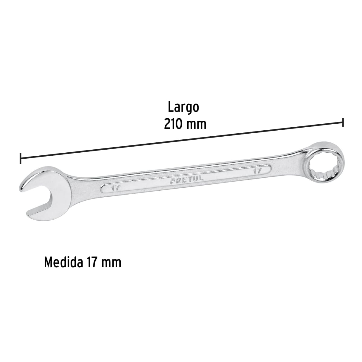 Llave mixta 17 mm x 210 mm de largo. pretul3