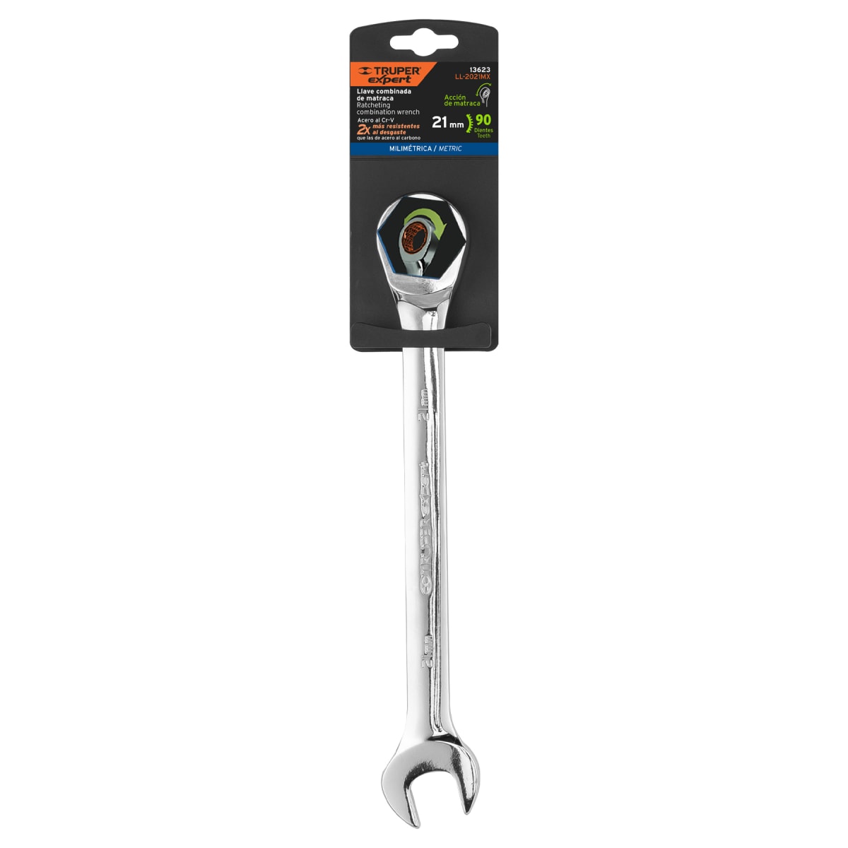 Llave Mixta Con Ratchet 21 Mm x 278 Mm Largo Truper4