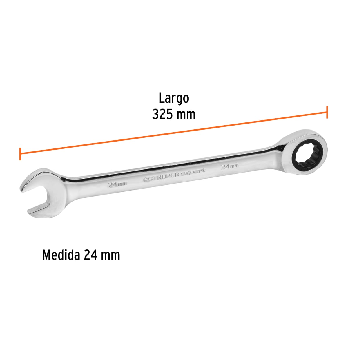 Llave mixta con ratchet 24 mm x 325 mm Truper3