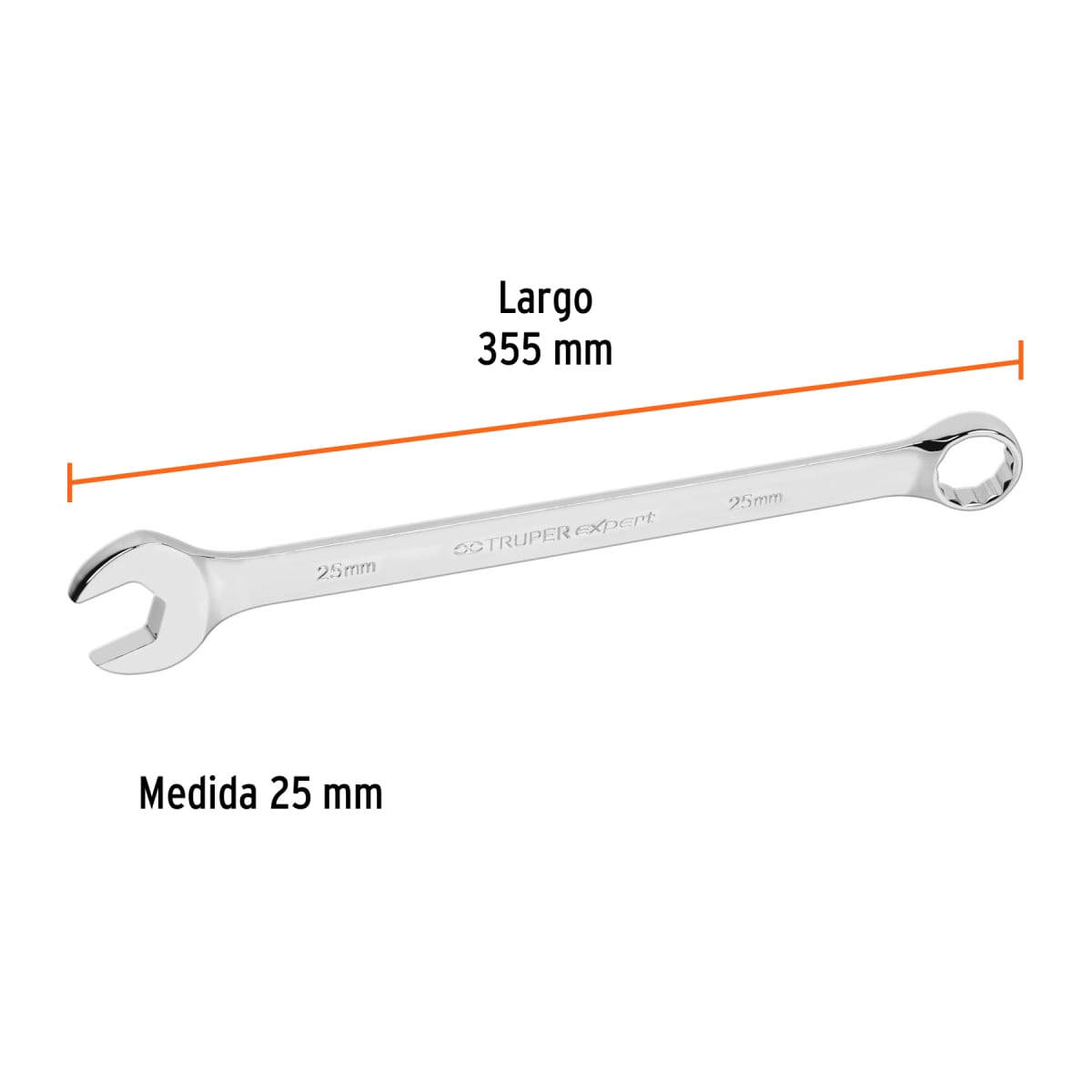 Llave mixta extralarga 25 mm x 355 mm de largo expert Truper3