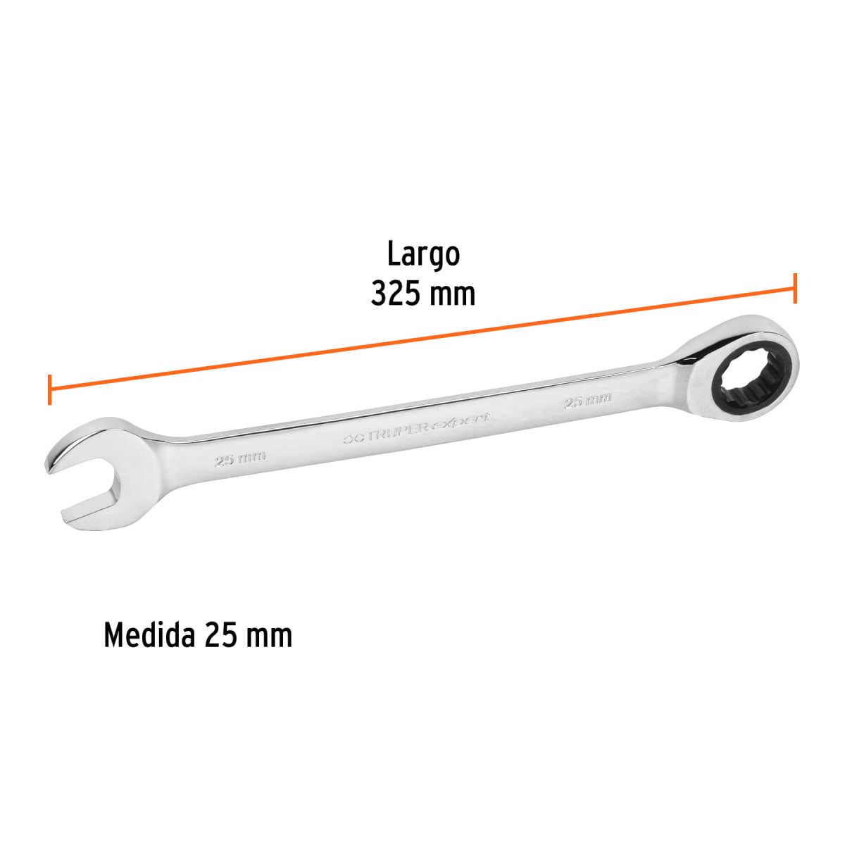 Llave mixta con ratchet 25 mm x 325 mm largo, Expert Truper3