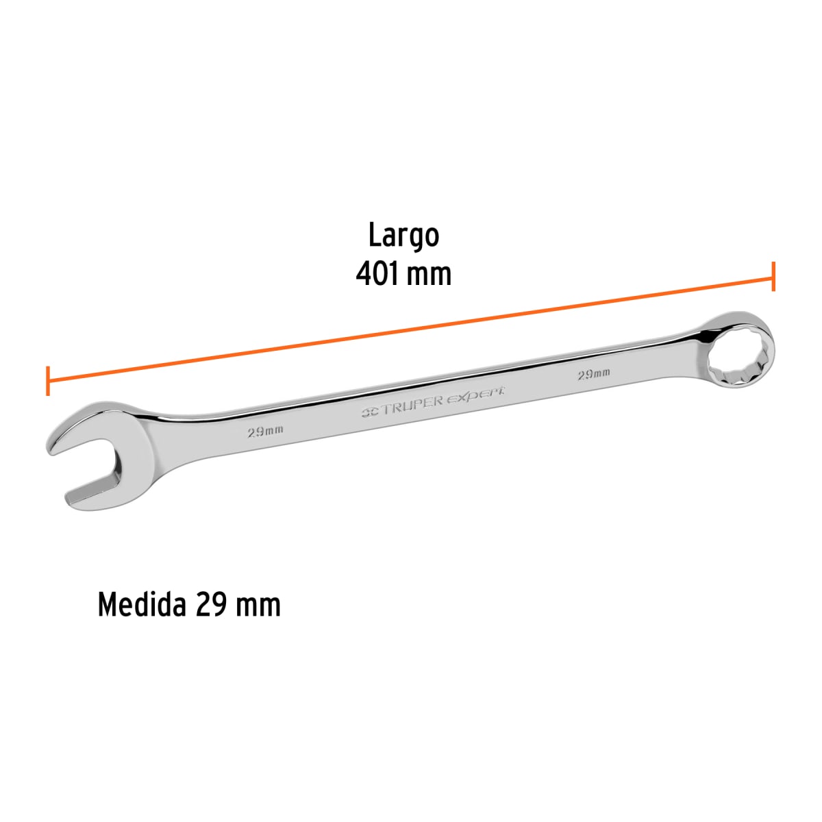 Llave mixta extralarga 29 mm x 390 mm de largo, Expert Truper3
