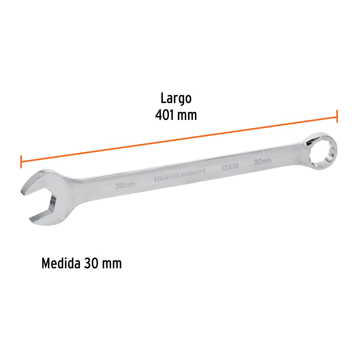 Llave mixta extralarga 30 mm x 390 mm de largo, Expert Truper3