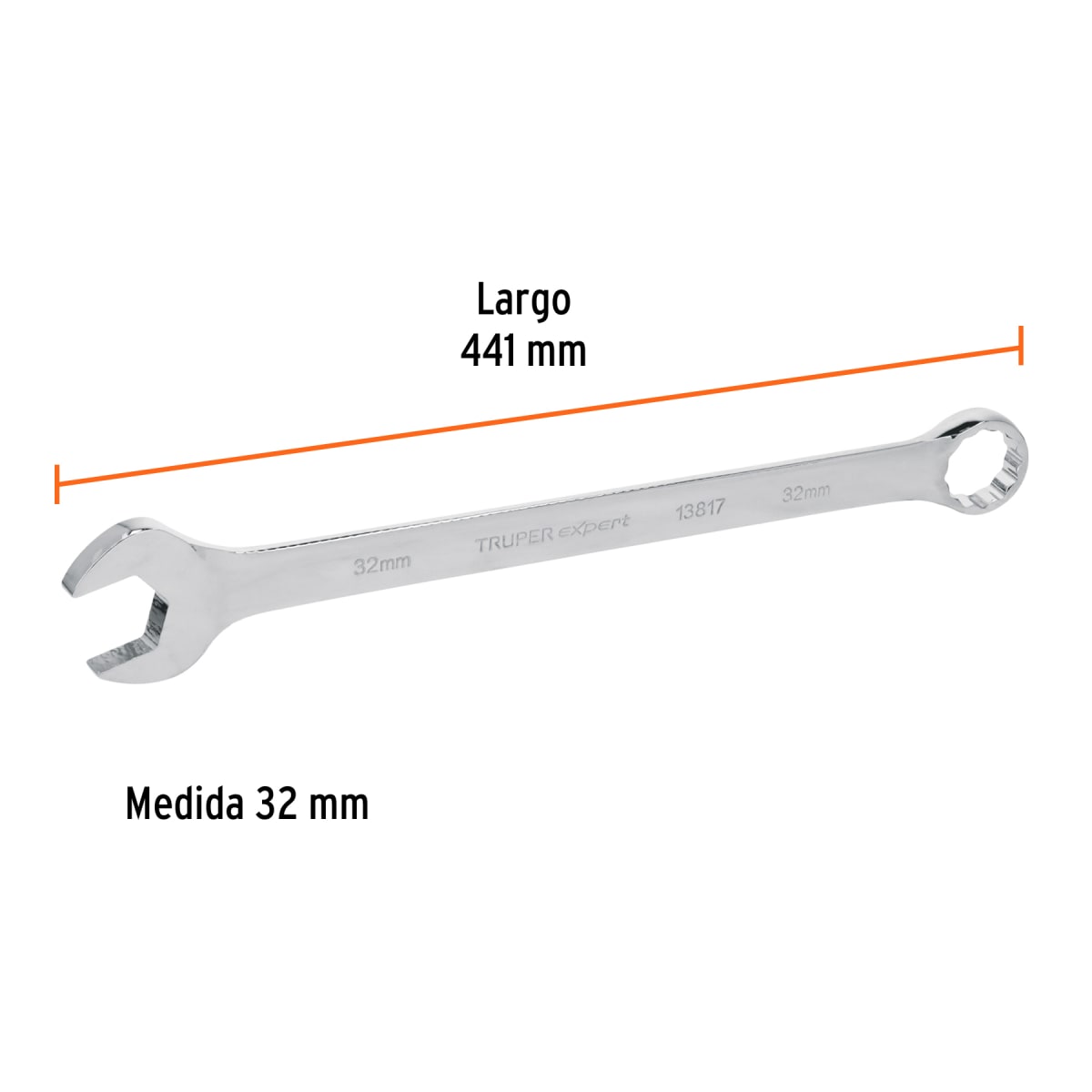 Llave mixta extralarga 32 mm x 425 mm de largo, Expert Truper3
