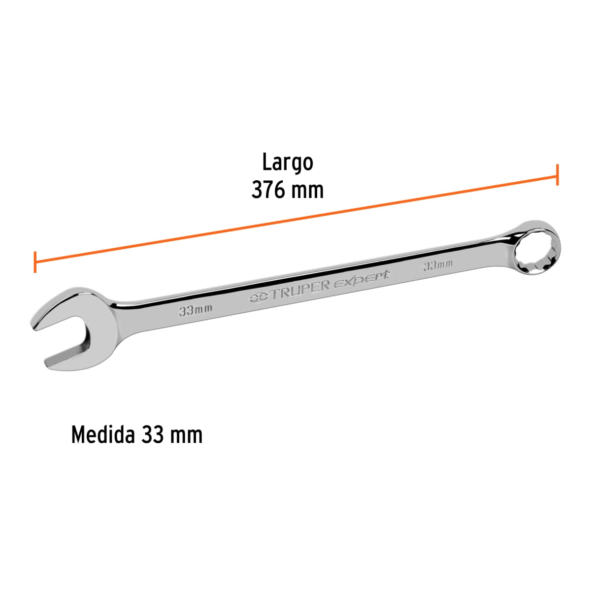 Llave mixta extralarga 33 mm x 470 mm de largo, Expert Truper3