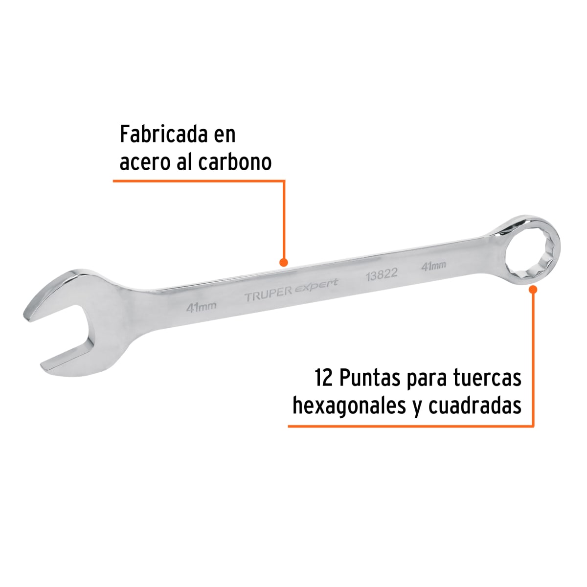 Llave mixta extralarga 41 mm x 550 mm de largo, Expert Truper2