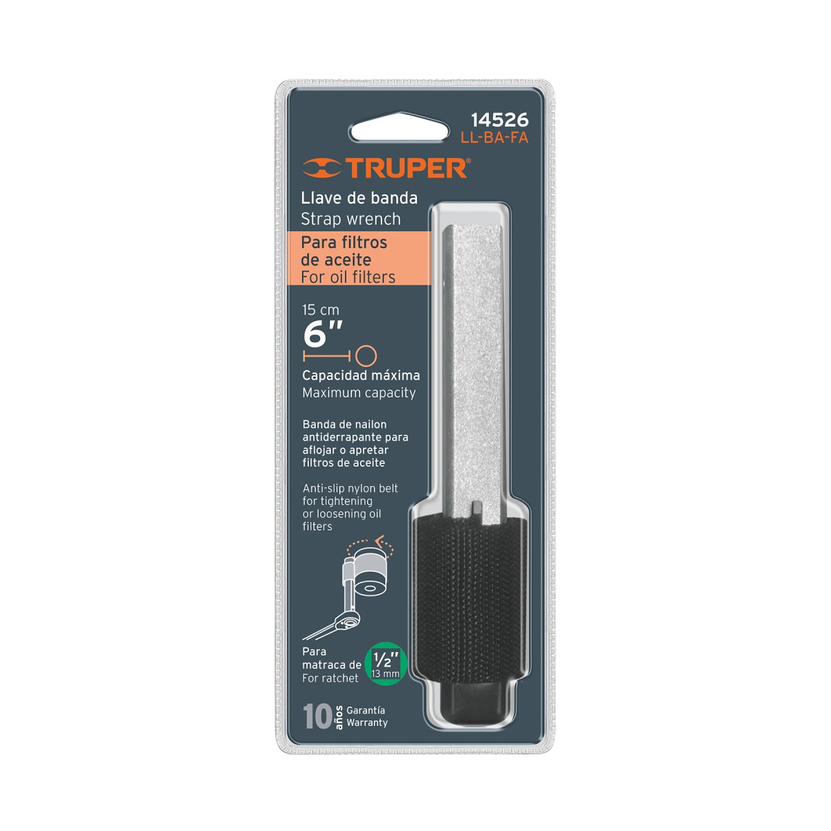 Llave de banda de nylon 6'' para filtro de aceite Truper4