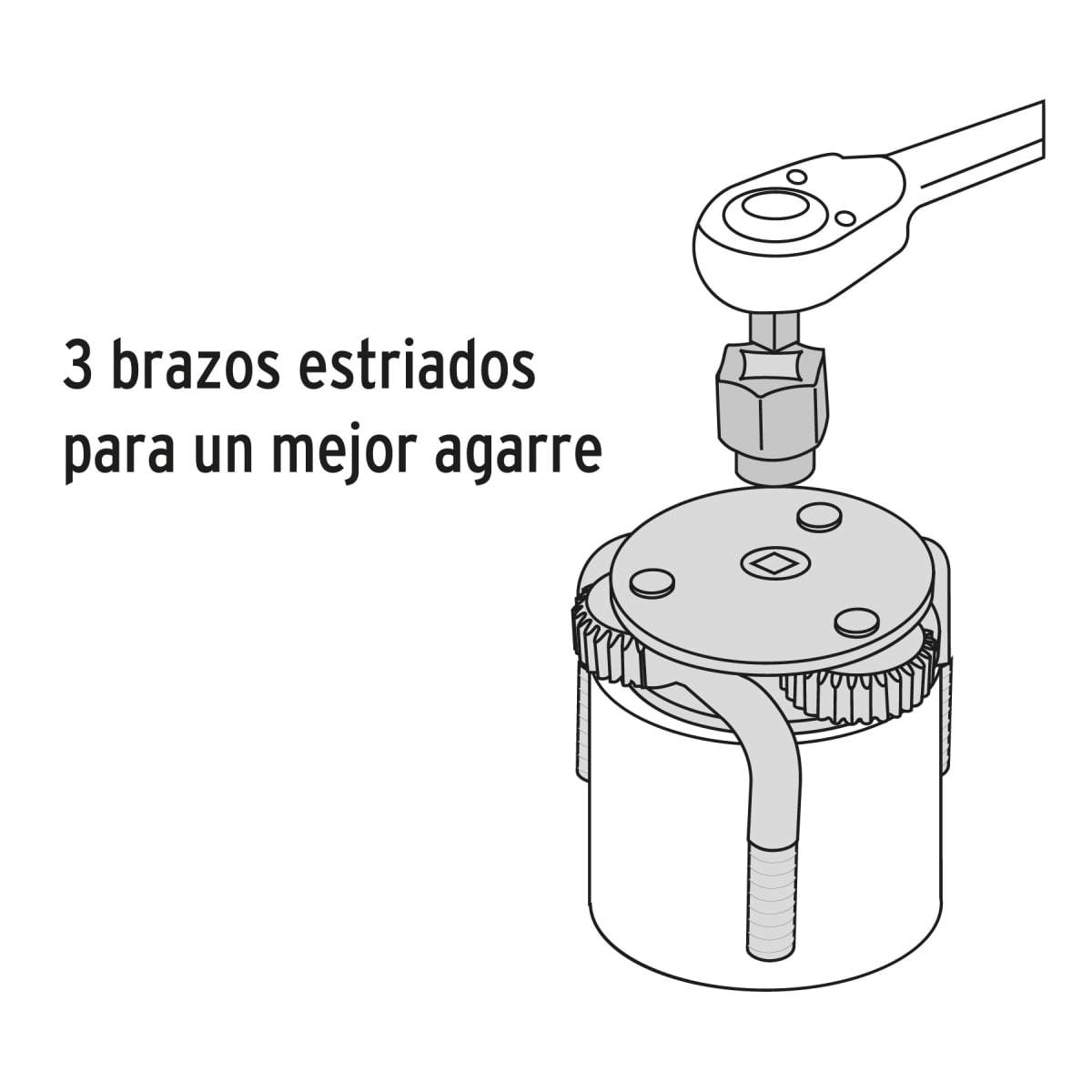 Llave de 3 puntos 3''-4-1/2'' para filtro de aceite Truper3