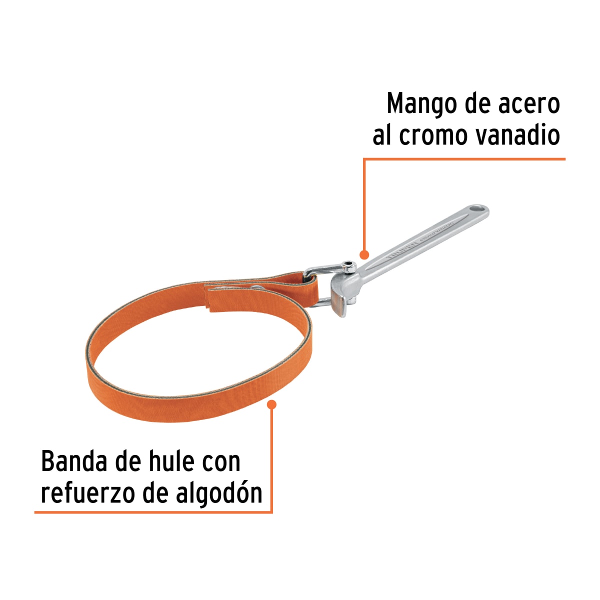 Llave de banda de hule 1-1/2''-6-1/2'' para filtro de aceite Truper2