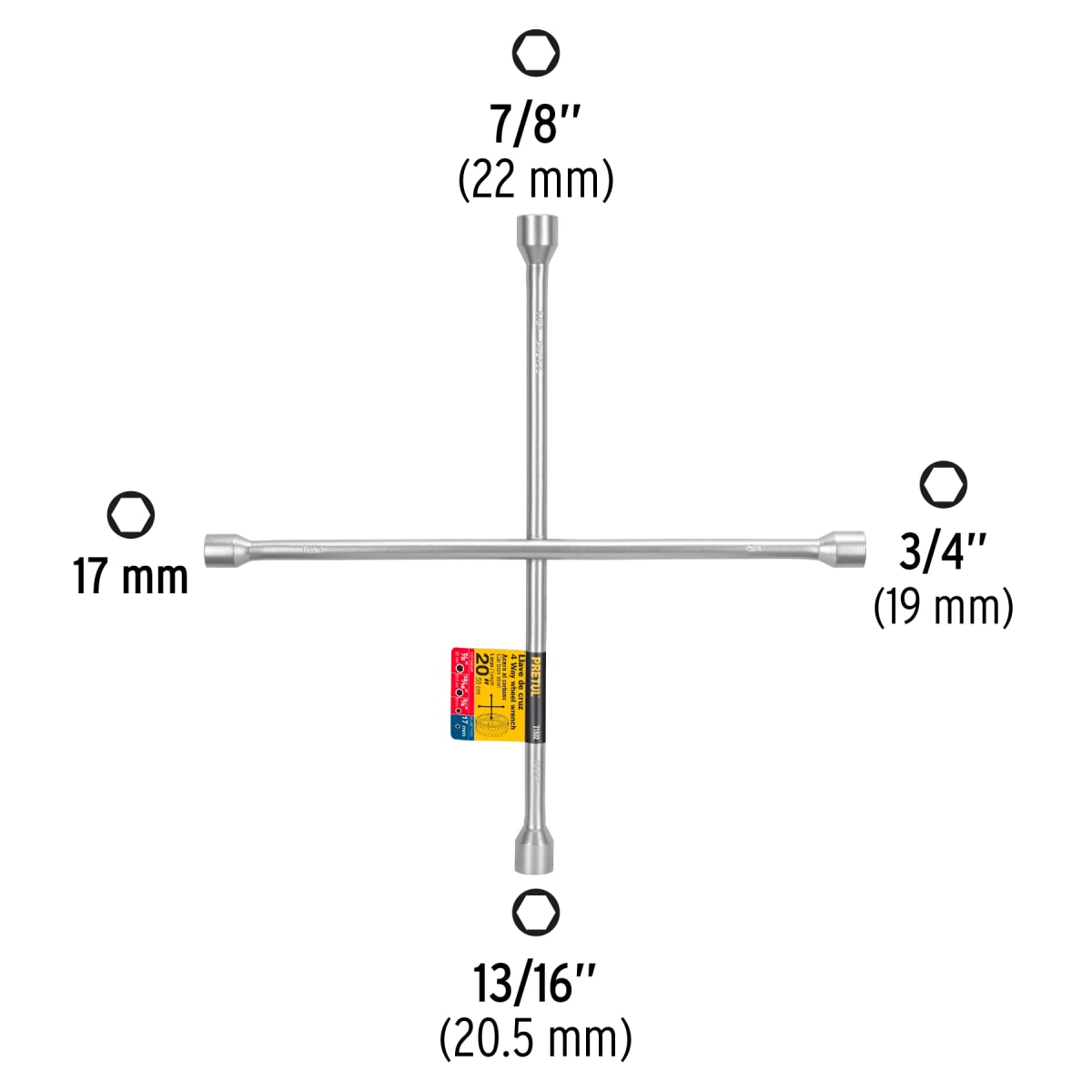 lave de cruz 20'' galvanizada. pretul3