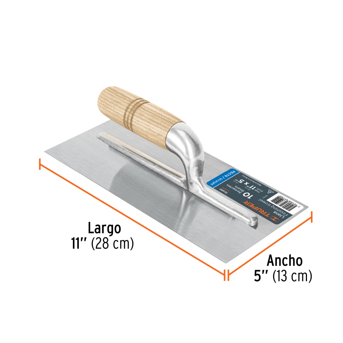 Plancha de empastar lisa mango madera con 10 remaches Truper3