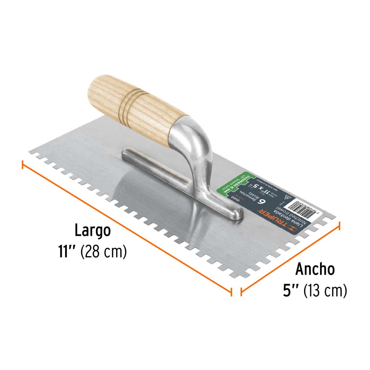 Plancha raspín dentada mango madera con 6 remaches Truper3