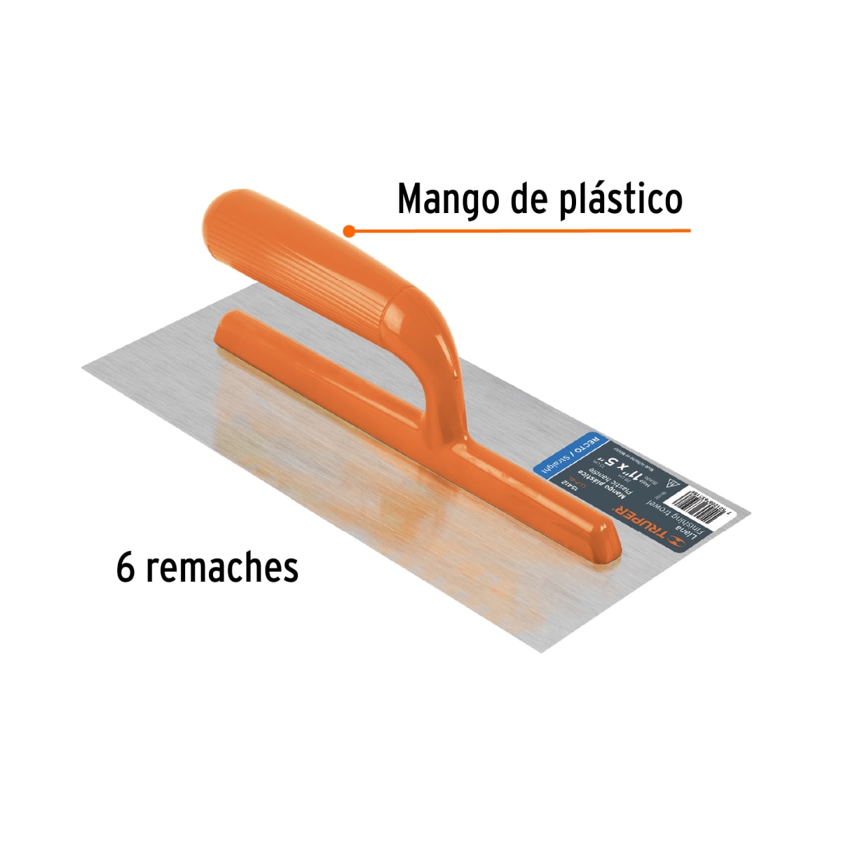 Plancha de empastar lisa mango Pvc Truper2