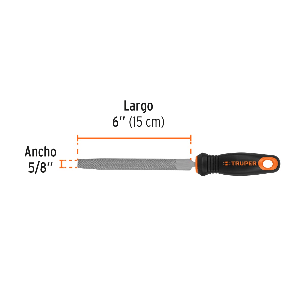 Lima media caña bastarda 6'' mango doble inyección. truper3