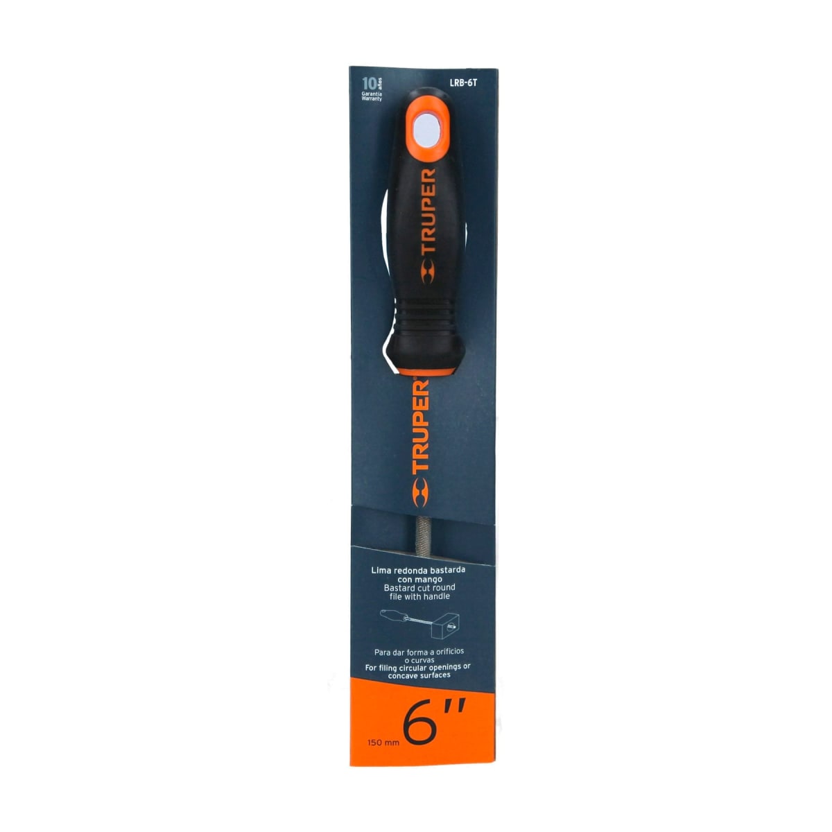 Lima redonda bastarda 6'' con mango doble inyección Truper5