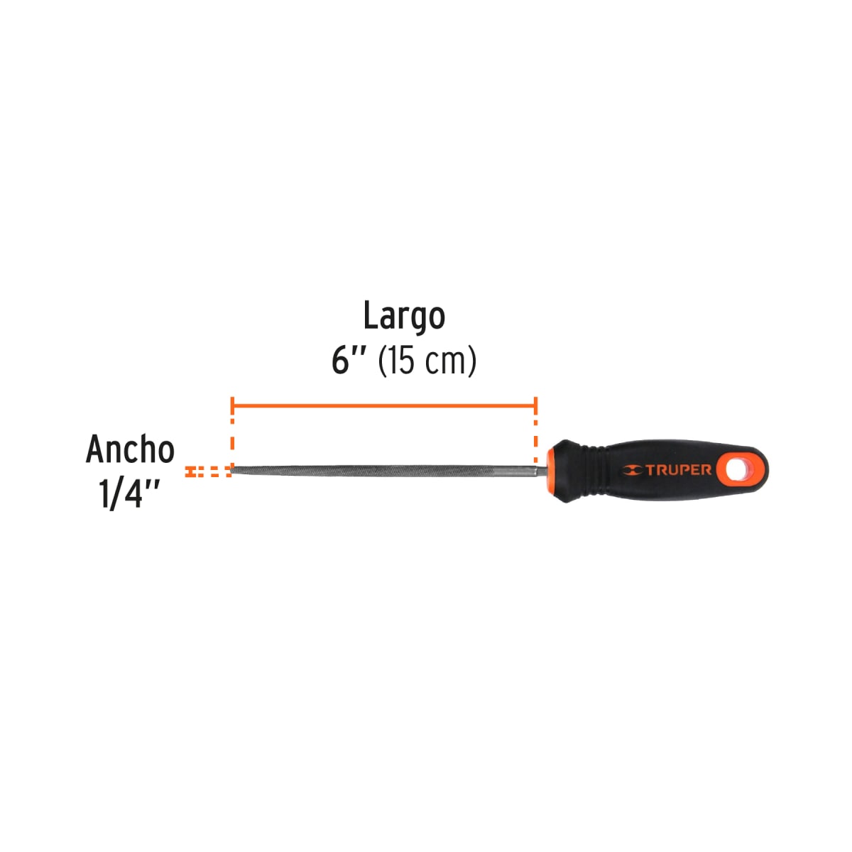 Lima redonda bastarda 6'' con mango doble inyección Truper3