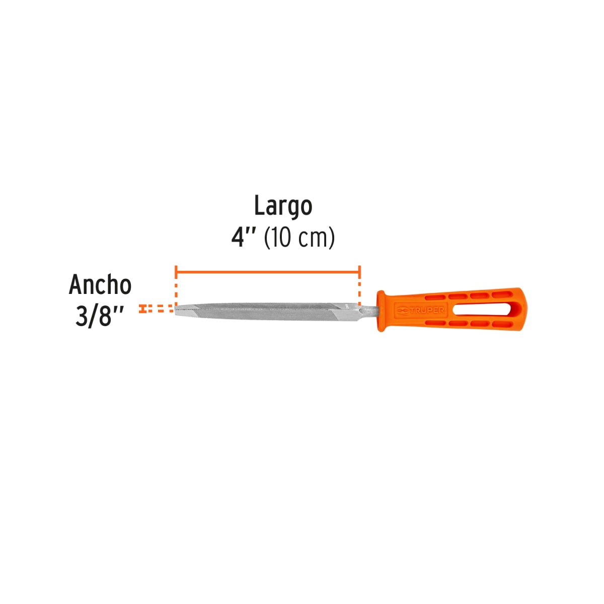 Lima triángulo pesado 4´´ con mango, Truper3