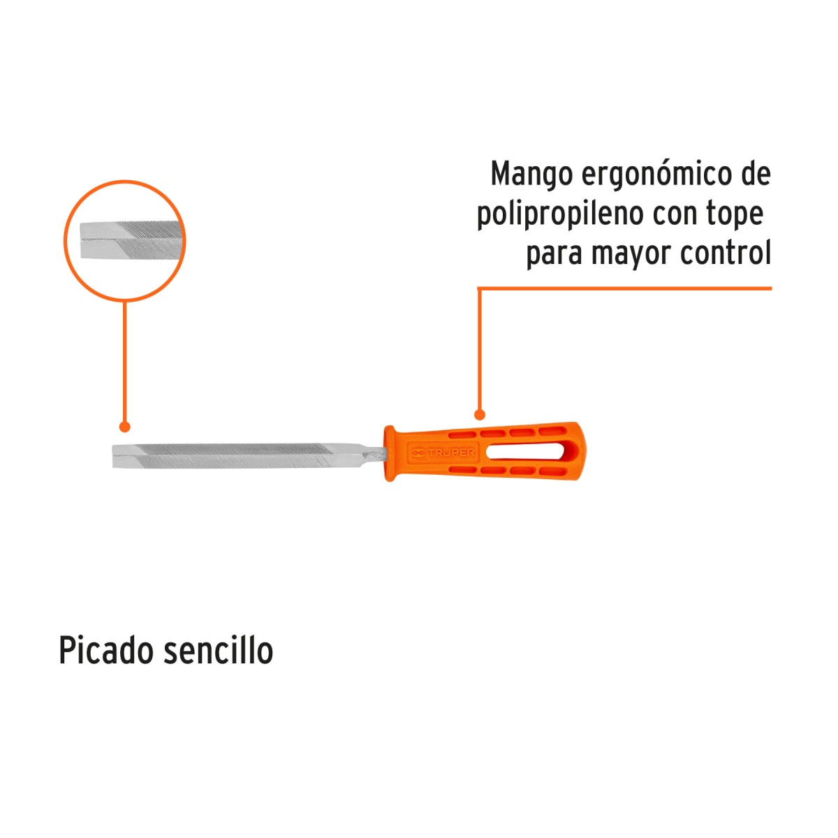 Lima triángulo pesado 5´´ con mango, Truper2