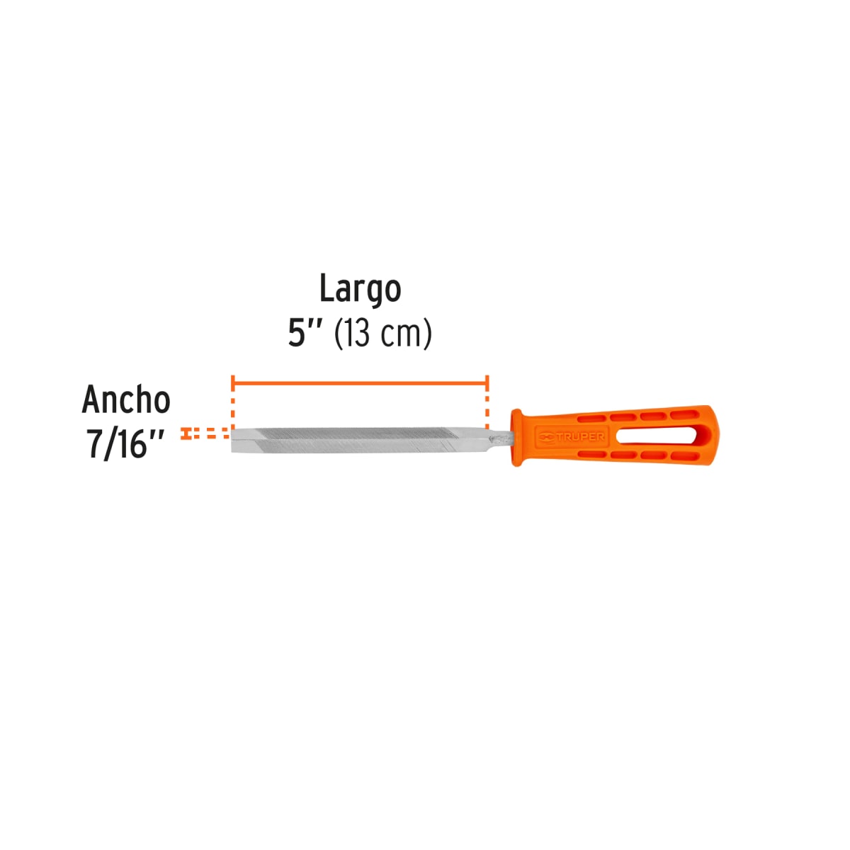 Lima triángulo pesado 5´´ con mango, Truper3