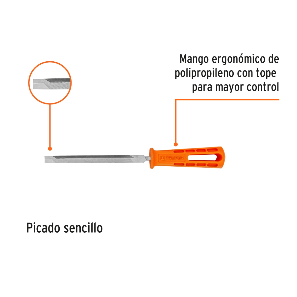 Lima triangulo pesado 6´´ con mango, Truper2