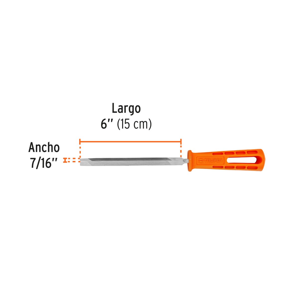 Lima triangulo pesado 6´´ con mango, Truper3