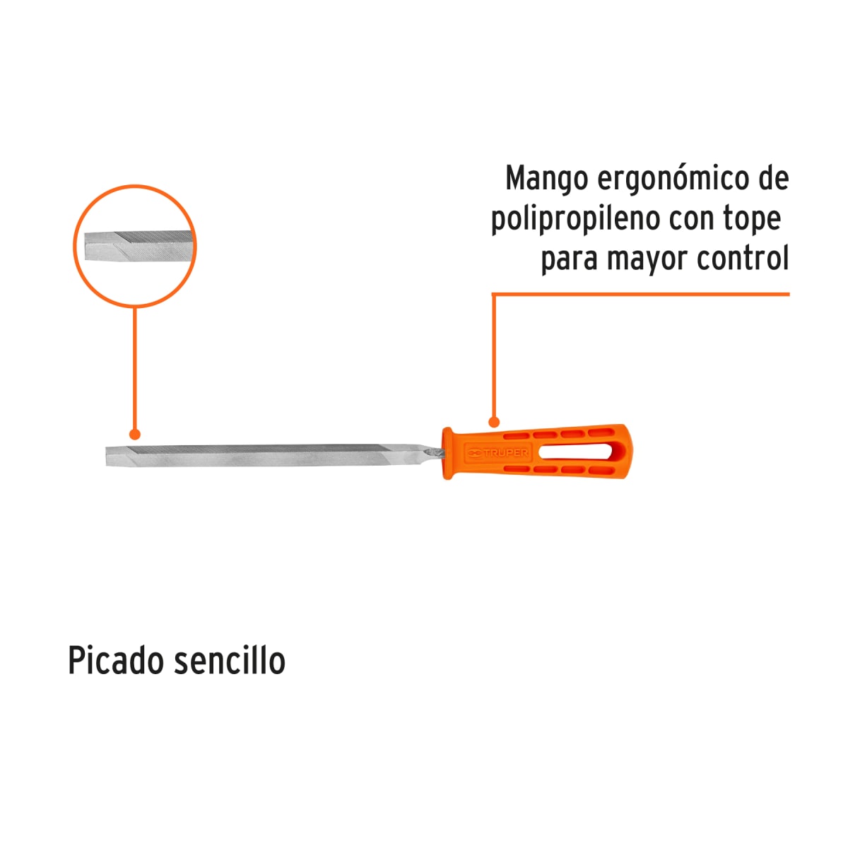 Lima triangulo pesado 7´´ con mango, Truper2