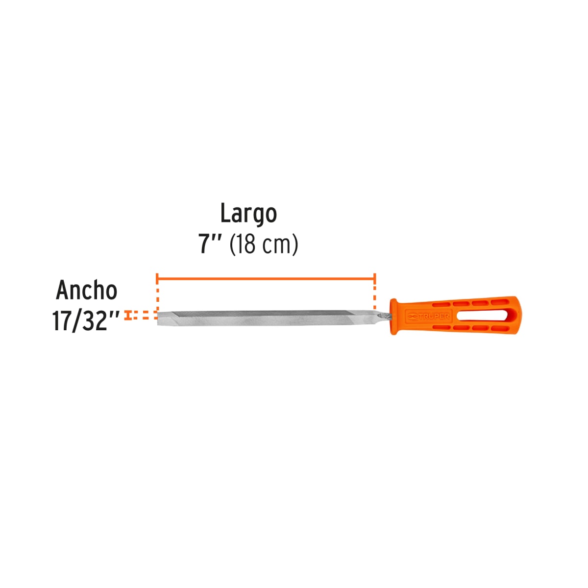 Lima triangulo pesado 7´´ con mango, Truper3