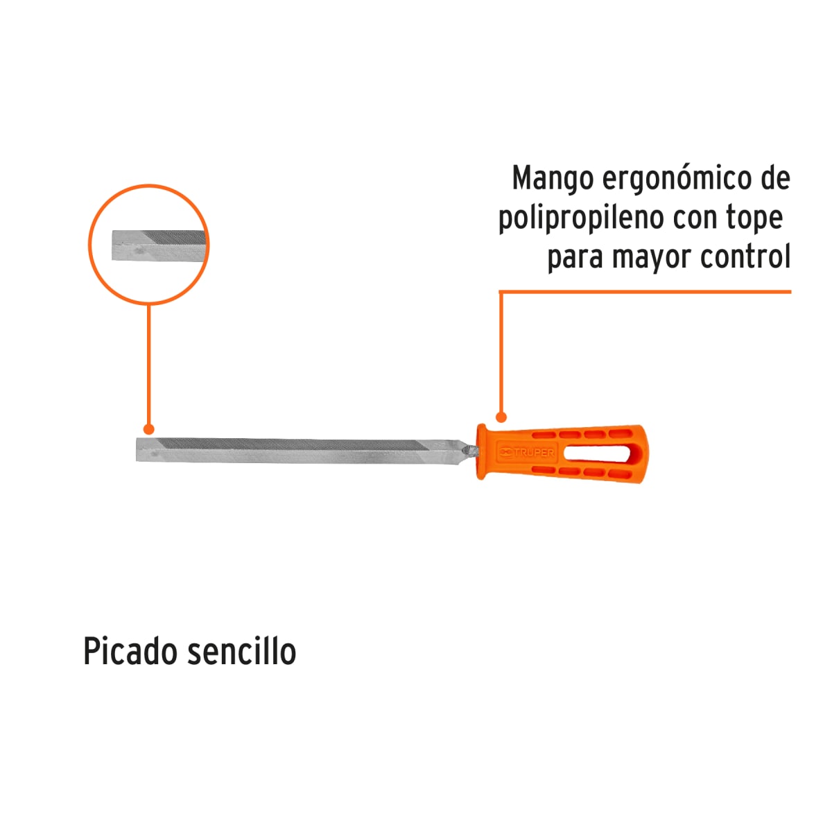 Lima triangulo pesado 8'' con mango. truper2