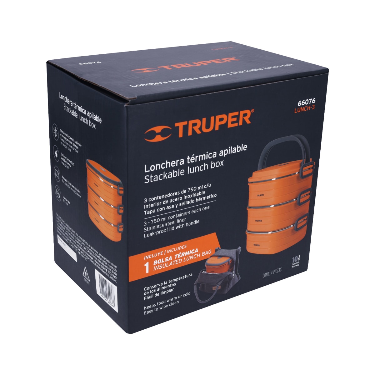 Kit Lonchera Térmica + Termo Acero Inoxidable 750ml Truper7