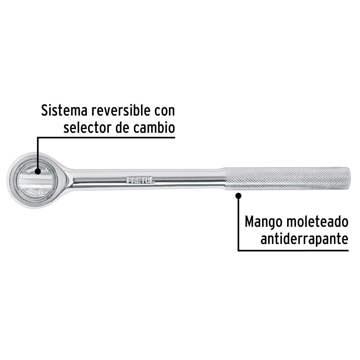 Ratchet encastre 1/2'' cabeza redonda. pretul2