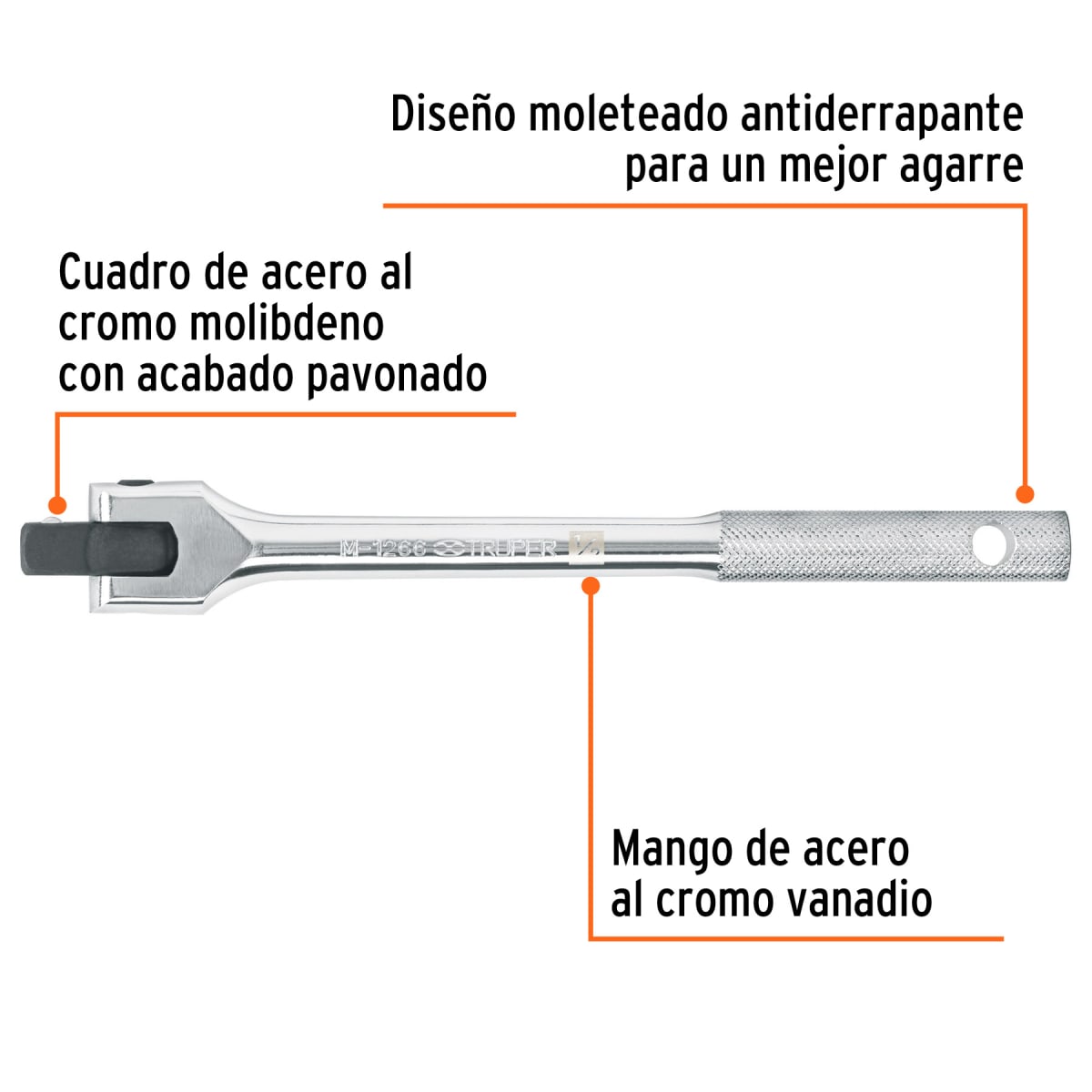 Palanca articulada de 10'' encastre 1/2'' Truper2
