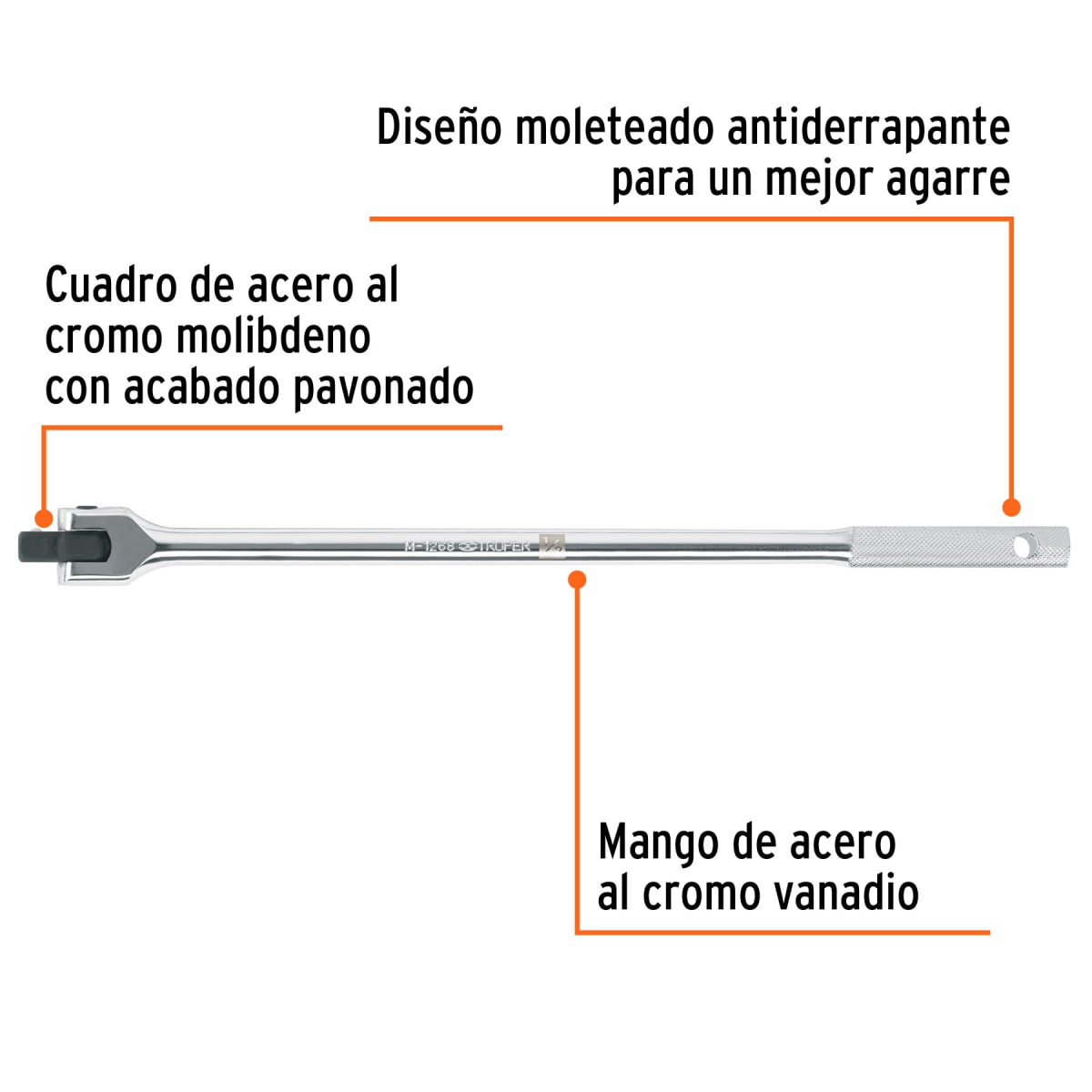 Palanca articulada de 17´´ encastre 1/2´´, Truper2