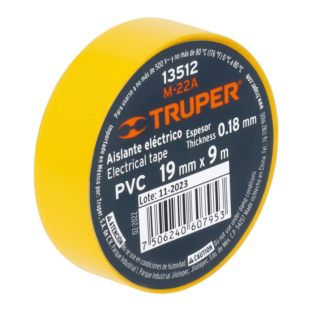 Cinta aislante de 9 m x 19 mm, amarilla, Truper2